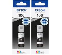 Epson 106 EcoTank Noir Photo, Bouteilles d'encre d'origine, ET-7700 ET-7750 (Lot de 2)
