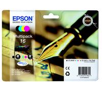 Epson 16 ''Stylo à plume'' Cartouche d'encre originale DURABrite Ultra C13T16264012 - Pack de 4 (Noir, Cyan, Magenta, Jaune)