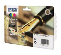 Epson 16XL Multipack - Pack de 4 - XL - noir, jaune, cyan, magenta - original - blister avec alarme acoustique / électromagnétique - cartouche d'encre - pour WorkForce WF-2010, 2510, 2520, 2530...
