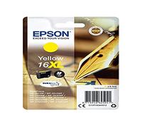 Epson 16XL Stylo Plume Jaune, Cartouche d'encre d'origine XL Haute capacité, WF-2010W WF-2510WF WF-2520NF WF-2530WF WF-2540WF WF-2630WF WF-2650DWF WF-2750DWF WF-2660DWF WF-2760DWF
