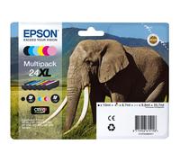 Epson 24XL Multipack - Pack de 6 - 55.7 ml - XL - noir, jaune, cyan, magenta, magenta clair, cyan clair - original - blister - cartouche d'encre - pour Expression Photo XP-55, 750, 760, 850, 860, 950,