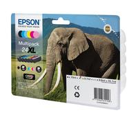 Epson 24XL Multipack - Pack de 6 - 55.7 ml - XL - noir, jaune, cyan, magenta, magenta clair, cyan clair - original - blister - cartouche d'encre - pour Expression Photo XP-55, 750, 760, 850, 860...