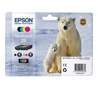 Epson 26 Multipack Easy Mail Packaging - Pack de 4 - 19.7 ml - noir, jaune, cyan, magenta - original - cartouche d'encre - pour Expression Premium XP-510, 520, 600, 605, 610, 615, 620, 625, 700, 710,