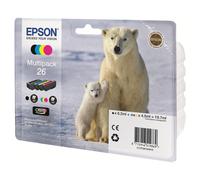 Epson 26 Multipack - Pack de 4 - noir, jaune, cyan, magenta - original - emballage coque avec alarme radioélectrique/ acoustique - cartouche d'encre - pour Expression Premium XP-510, 520, 600...