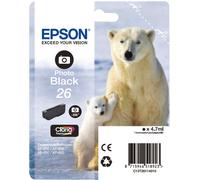 Epson 26 ''Ours Polaire'' Cartouche d'encre originale Claria Premium C13T26114012 - Noir Photo