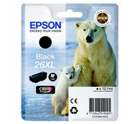 Epson 26XL Ours Polaire Noir, Cartouche d'encre d'origine XL Haute capacité, XP-510 XP-520 XP-600 XP-605 XP-610 XP-615 XP-620 XP-625 XP-700 XP-710 XP-720 XP-800 XP-810 XP-820