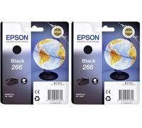Epson 266 Globe Noir, Cartouche d'encre d'origine, WF-100W WF-110W (Lot de 2)
