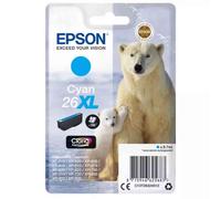 Epson Cartouche d'encre 26XL Polar Bear Cyan – Claria Premium, haut rendement, originale