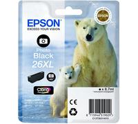 Epson 26XL Polar Bear Photo Black High Yield Genuine, Claria Premium Ink Cartrid