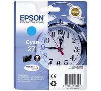 Epson 27 - 3.6 ml - cyan - original - emballage coque avec alarme radioélectrique/ acoustique - cartouche d'encre - pour WorkForce WF-3620, WF-3640, WF-7110, WF-7610, WF-7620, WF-7715, WF-7720