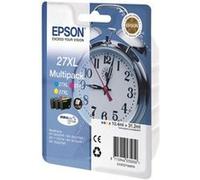 Epson 27XL Multipack - 3 ml - XL - jaune, cyan, magenta - original - emballage coque avec alarme radioélectrique - cartouche d'encre - pour WorkForce WF-3620DWF, WF-3640DTWF, WF-7110DTW, WF-7610DWF, W