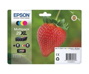 Epson 29XL Pack 4 cartouches noire + couleurs haute capacité pour imprimante jet d'encre