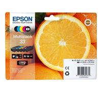 Epson 33 Multipack - Pack de 5 - 24.4 ml - noir, jaune, cyan, magenta, photo noire - original - emballage coque avec alarme radioélectrique/ acoustique - cartouche d'encre - pour Expression Home...