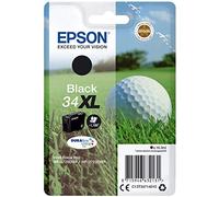 Epson 34XL Balle de Golf Noir, Cartouche d'encre d'origine XL Haute capacité, WF-3720DWF, WF-3725DWF