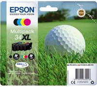 Pack 4 cartouches d'encre Epson Balle de Golf 34XL (Noir + Couleurs)