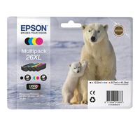 EPSON 3LB 26XL ink cartridge black and tri-colour high capacity 41.3ml 1-pack blister without alarm