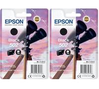 Epson 502 Jumelles Noir, Cartouche d'encre d'origine, XP-5100 XP-5105 XP-5150 XP-5155 WF-2860DWF WF-2865DWF WF-2880 WF-2885 (Lot de 2)