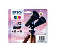 Epson 502XL Multipack 4 Couleurs (C13T02W64020) : Encre Pigment Noire 9.2ml, Encre Colorant 3x6.4ml, Rendement 550/470 pages, Jet d'encre