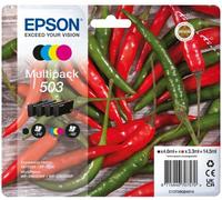 Epson 503 Multipack - Pack de 4 - noir, jaune, cyan, magenta - original - emballage coque avec alarme radioélectrique/ acoustique - cartouche d'encre - pour Expression Home XP-5200, XP-5205;...