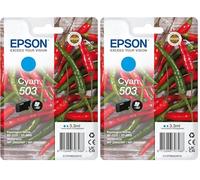 Epson 503 Chillies, Genuine Cyan Ink Cartridge (Lot de 2)