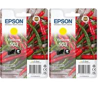 Epson 503 Chillies, Genuine Yellow Ink Cartridge (Lot de 2)