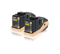 Epson C13S050606 - Pack de 2 Toners Jaune Original, 7500 pages, Technologie Laser, Compatibilité AcuLaser C9300N - Fabriqué au Japon