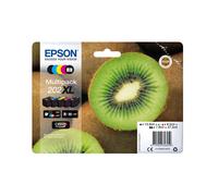 Epson C13T02G74020 - Multipack 5 Couleurs Kiwi 202XL Claria Premium Ink - Noir Pigmenté, Couleur Dye - 2 Noir 13.8ml, 3 Couleur 8.5ml - Jusqu'à 550/650 pages