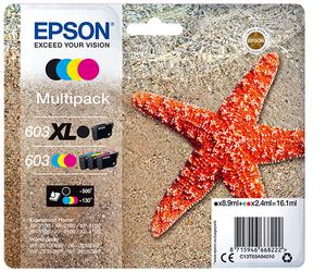 Epson C13T03A94010/603XL/603 Cartouche d'encre multi pack Bk,C,M,Y 8,9ml + 3x2,4ml UE4 pour Epson XP 2100