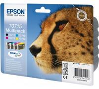 Epson C13T07154020 T0715 Cartouche d'encre MultiPack Bk,C,M,Y Blister 7,4ml+3x5,5ml VE=4 pour Epson Stylus BX 310 600 D 120 D 78 S 20