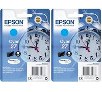 Epson C13T27024012 Cartouche Cyan 27 (Bleu), 3,6 ML (Lot de 2)