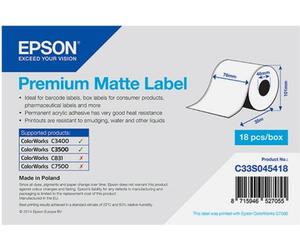 Epson C33S045418 Premium Matte (76mm x 35m) - (rouleau continu) - Blanc - Étiquette