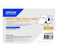 Epson BOPP - Haute-brillance - adhésif permanent en acrylique - microporeux - blanc - Rouleau (20,3 cm x 68 m) 4 rouleau(x) étiquettes continues - pour ColorWorks CW-C6500Ae, CW-C6500Pe G
