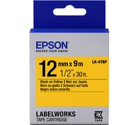 Epson C53S654008 Ruban Noir sur jaune Original LK-4YBP