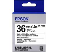 Epson C53S657002 LK-7WB2 Ruban magnétique noir sur blanc 36mm x 1,5m pour Epson LabelWorks 4-36mm