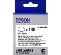 Epson C53S658902 LK-8WBWAB Étiquettes DirectLabel noir sur blanc Die-Cut ovale 25mm x 38mm pour Epson LabelWorks 4-36mm