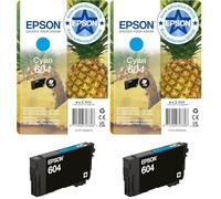Epson Cartouche d’Encre Authentique Ananas 604 | C | 1x 2,4 ML | Fabriquée par la Marque (Lot de 2)
