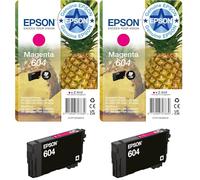Epson Cartouche d’Encre Authentique Ananas 604 | M | 1x 2,4 ML | Fabriquée par la Marque (Lot de 2)