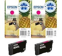 Epson Cartouche d’Encre Authentique Ananas 604XL | M | 1x 4 ML | Fabriquée par la Marque (Lot de 2)
