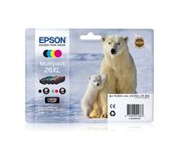 Epson Cartouche Ours Polaire C13T26364010 : Noir pigmenté 12.2ml, Cyan/Magenta/Jaune dye-based 9.7ml, Jet d'encre, XP-820/720/625/620/520/810/800/710/700/615/610/605/600/510