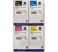 Epson Cartouches d'encre d'origine T7891 + T7892 + T7893 + T7894 XXL 13T789140 C13T789240 C13T789340 C13T789440 pour Workforce Pro WF-5110DW WF-5190DW WF-5622. 0DWF et WF-5690DWF