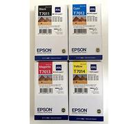 Epson Cartouches d'encre Originales T7011 T7012 T7013 T7014 XXL pour Workforce Pro WP-4015 DN, WP-4095 DN, WP-4515 DN, WP-4525 DNF, WP-4595 DNF