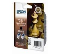 Epson DURABrite Ink TwinPack Noir T0511 - Cartouche d'encre pour imprimante à Jet d'encre (2 ML, Cartouche d'encre, 12,8 cm, 9,1 cm, 3,5 cm) Non