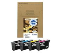 Epson EasyMail Multipack 16XL Stylo Plume, Cartouches d'encre d'origine XL Haute Capacité, 4 couleurs: Noir, Cyan, Magenta, Jaune, Format boite aux lettres, WF-2010W WF-2510WF WF-2520NF WF-2530WF
