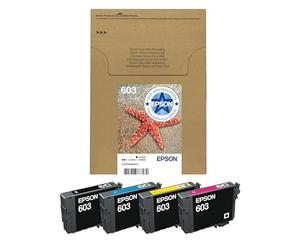 Epson EasyMail Multipack 603 Etoile de Mer, Cartouches d'encre d'origine, 4 couleurs: Noir, Cyan, Magenta, Jaune, Format boite aux lettres, XP-2100 XP-2150 XP-3100 XP-4100 XP-4150 WF-2810DWF WF-2820