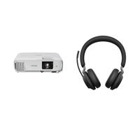Epson EB-FH06 Projecteur 3LCD et Casque sans Fil Jabra Evolve2 65 - Casque stéréo certifié Microsoft Teams avec Suppression du Bruit avec Batterie Longue durée - Adaptateur Bluetooth USB-A - Noir