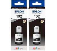 Epson EcoTank 102 Black Genuine Ink Bottle (Lot de 2)