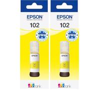 Epson EcoTank 102 Yellow Genuine Ink Bottle, Pack of 1 (Lot de 2)