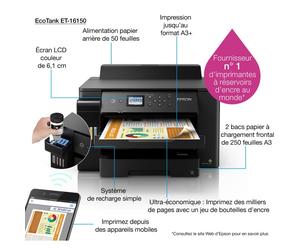 Epson - EcoTank ET-16150 - Imprimante, Jet d’encre, couleur, A3, wifi, 25 ppm