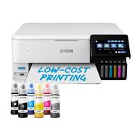 Epson EcoTank ET-8500 - Multifunction photo printer - 6 colours - ink-jet - refillable - A4/Letter (media) - up to 16 ppm (printing) - USB, LAN, USB host, Wi-Fi(ac) - white. Print up to 2,300 photos on one set of ink. Windows/MacOS