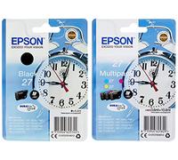 Epson Encre 27 C.M.J 300P Multipack & T2701 Cartouche d'encre 27 Noir C13T27014010 Amazon Dash Replenishment est prêt